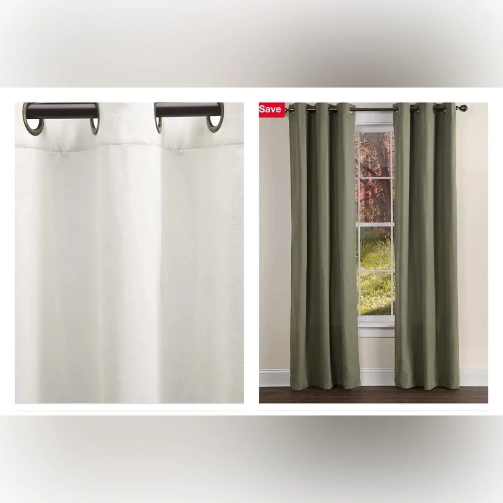 Energy Efficient Grommet-Top Homespun Insulated Curtains Ivory